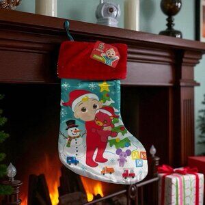 Cocomelon Christmas Stocking 17" Snowman Mouse Red Turquoise NEW